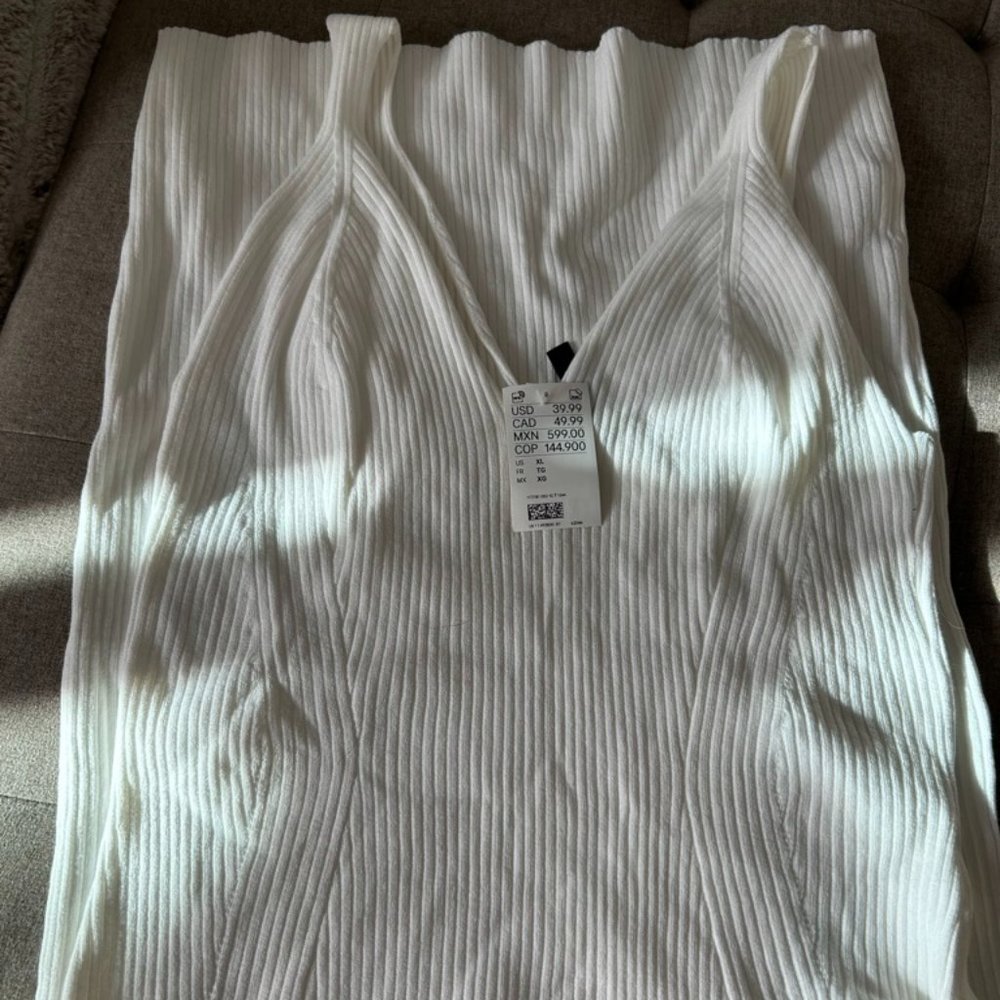 white knit dress
